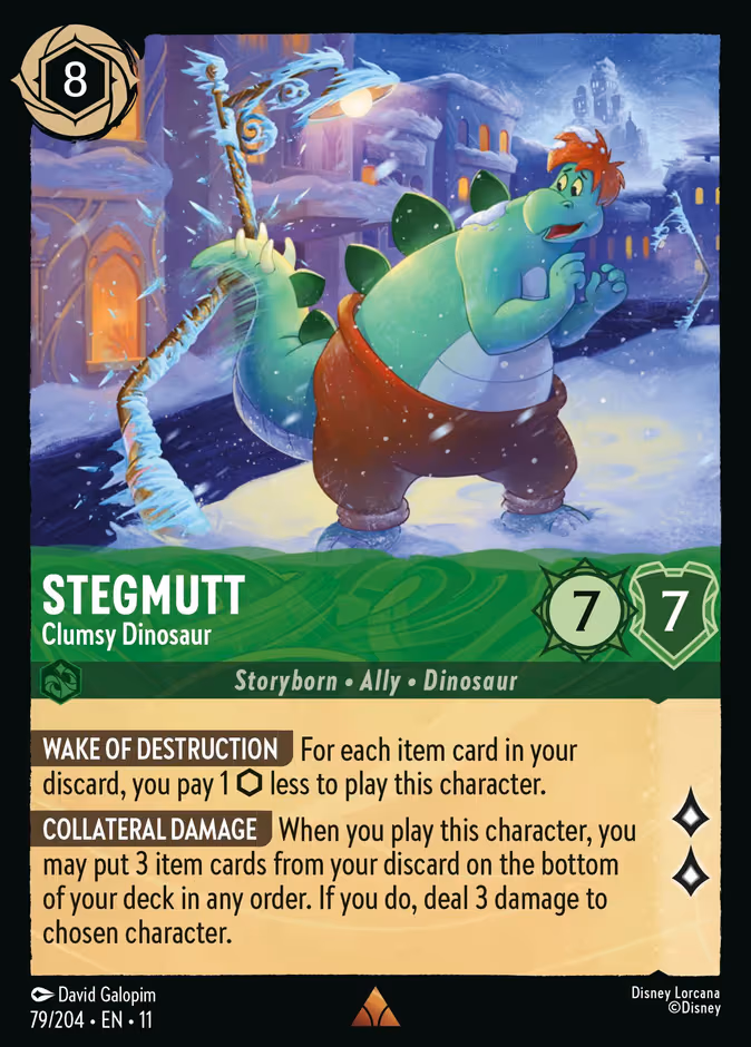 Stegmutt - Clumsy Dinosaur Lorcana card (79/204, Winterspell)