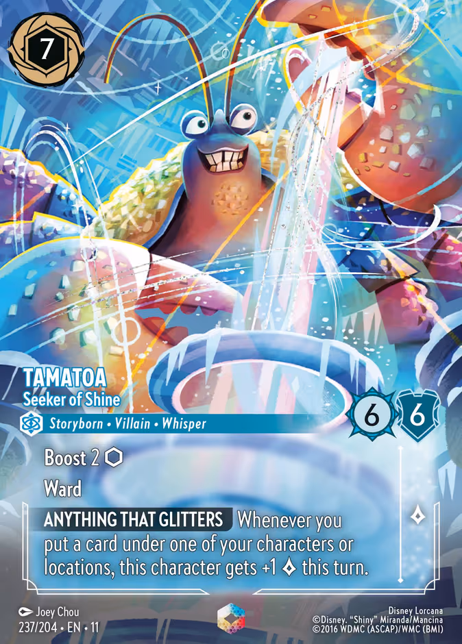 Tamatoa - Seeker of Shine Lorcana card (237/204, Winterspell)