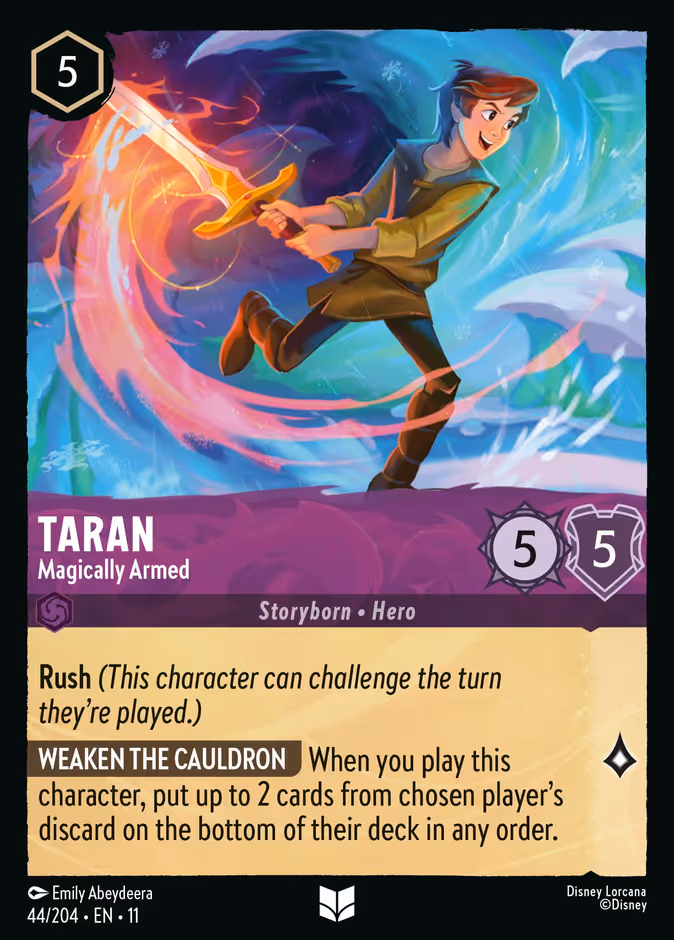 Taran - Magically Armed Lorcana card (44/204, Winterspell)