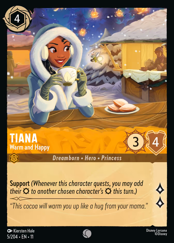 Tiana - Warm and Happy Lorcana card (5/204, Winterspell)