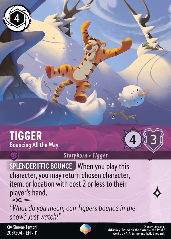 Tigger - Bouncing All the Way Lorcana card (208/204, Winterspell)