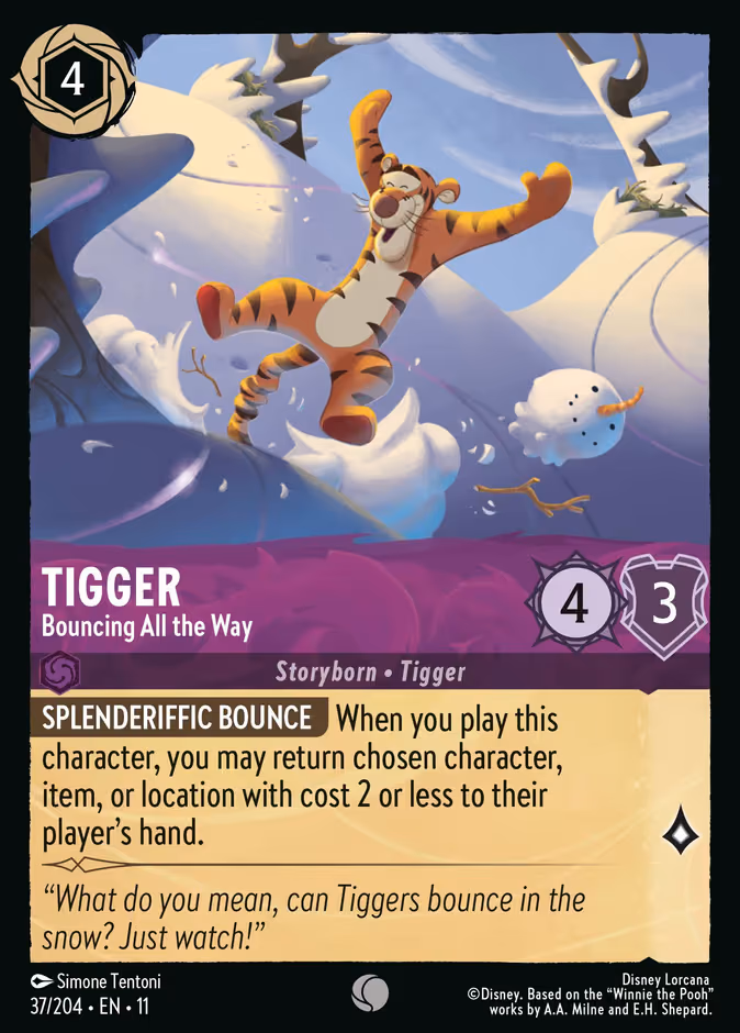 Tigger - Bouncing All the Way Lorcana card (37/204, Winterspell)