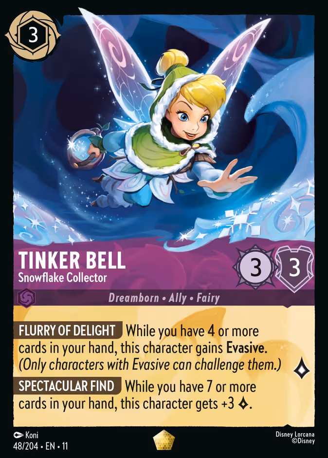 Tinker Bell - Snowflake Collector Lorcana card (48/204, Winterspell)