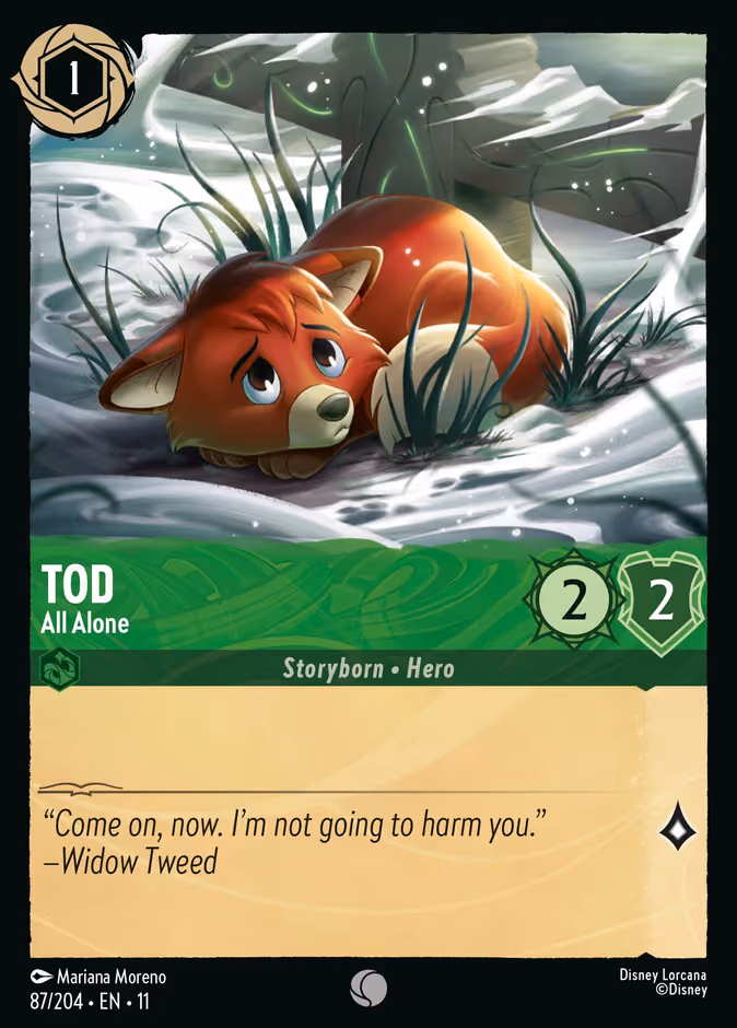 Tod - All Alone Lorcana card (87/204, Winterspell)