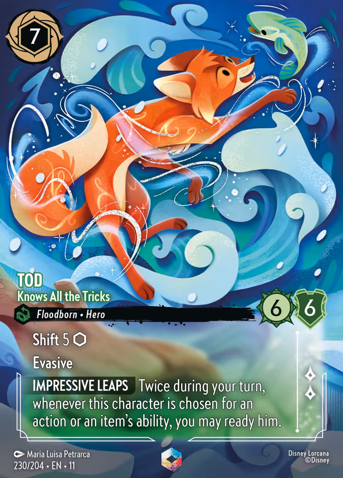 Tod - Knows All the Tricks Lorcana card (230/204, Winterspell)
