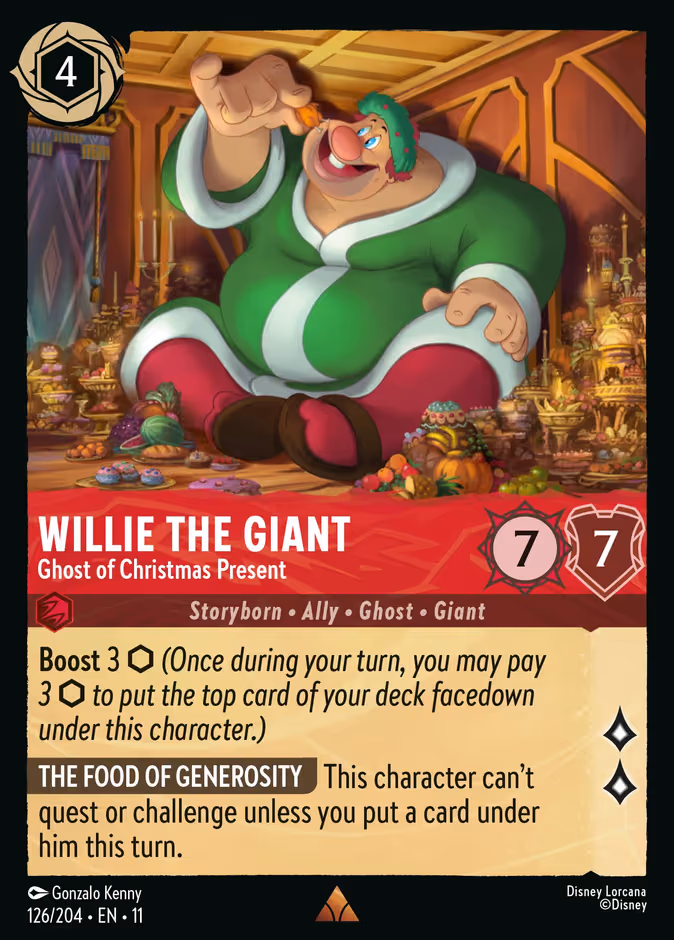 Willie the Giant - Ghost of Christmas Present Lorcana card (126/204, Winterspell)