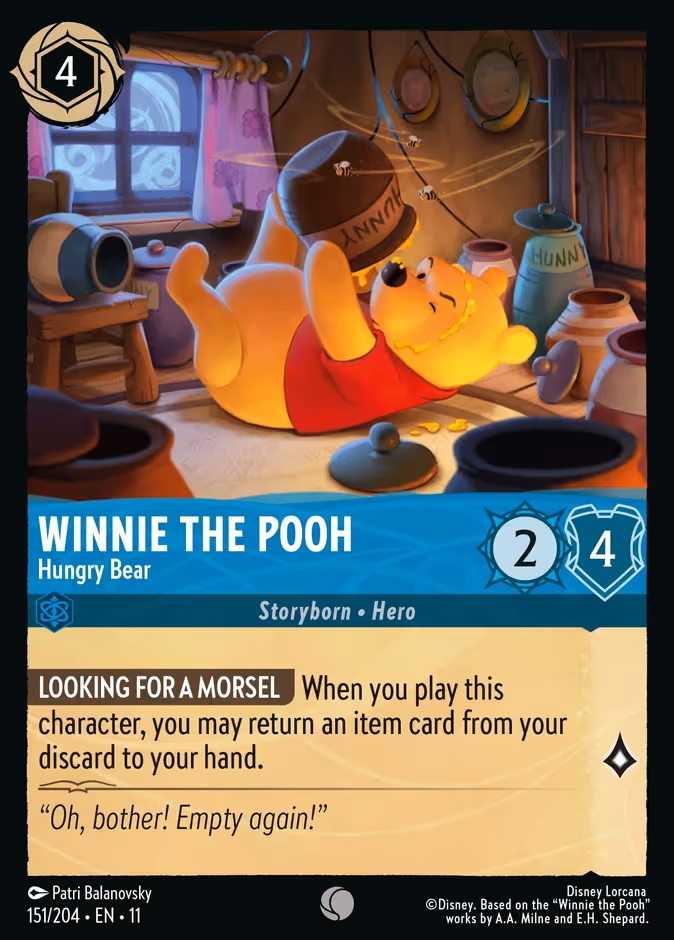 Winnie the Pooh - Hungry Bear Lorcana card (151/204, Winterspell)