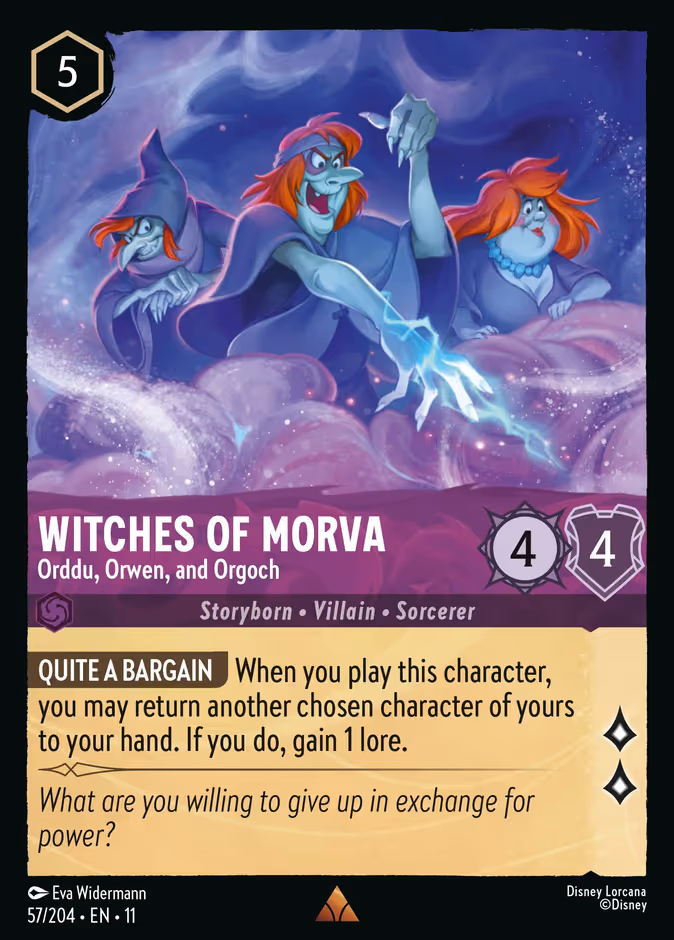 Witches of Morva - Orddu, Orwen, and Orgoch Lorcana card (57/204, Winterspell)