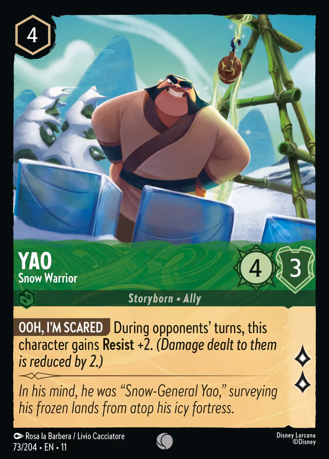 Yao - Snow Warrior Lorcana card (73/204, Winterspell)