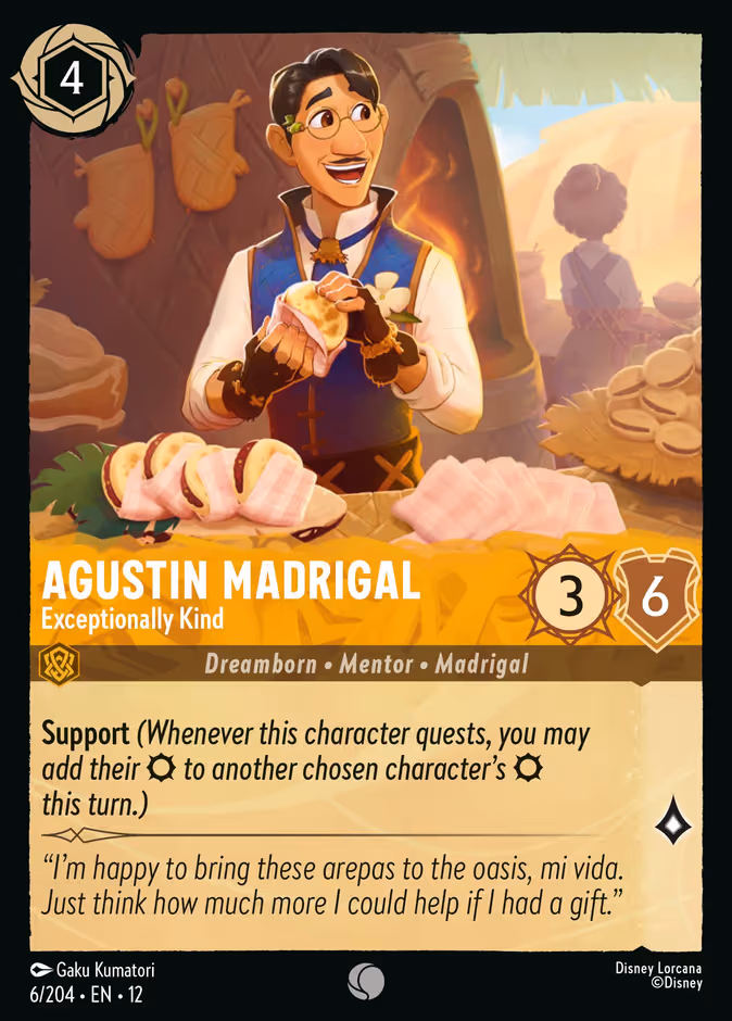 Agustin Madrigal - Exceptionally Kind Lorcana card (6/204, Wilds Unknown)