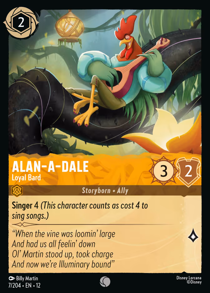 Alan-a-Dale - Loyal Bard Lorcana card (7/204, Wilds Unknown)