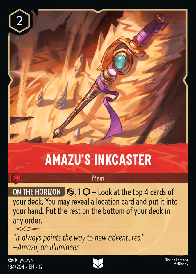 Amazu's Inkcaster Lorcana card (134/204, Wilds Unknown)