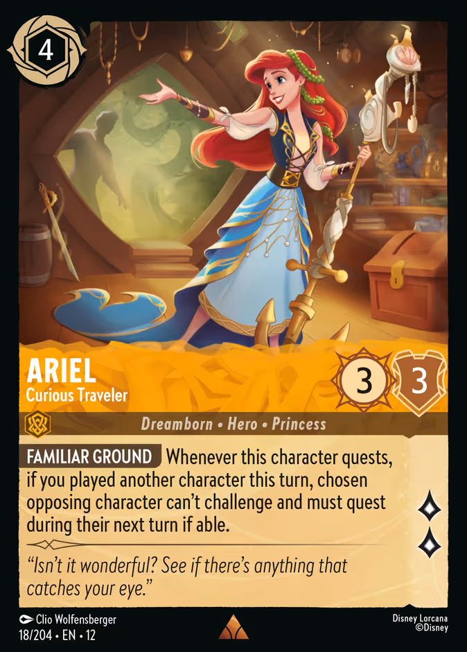 Ariel - Curious Traveler Lorcana card (18/204, Wilds Unknown)