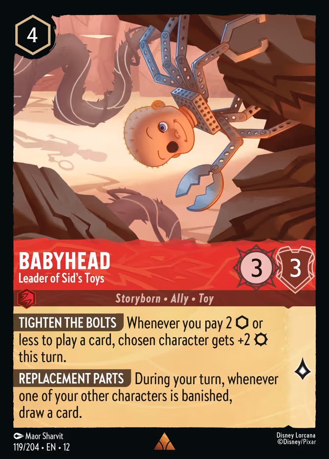 Babyhead - Leader of Sid's Toys Lorcana card (119/204, Wilds Unknown)