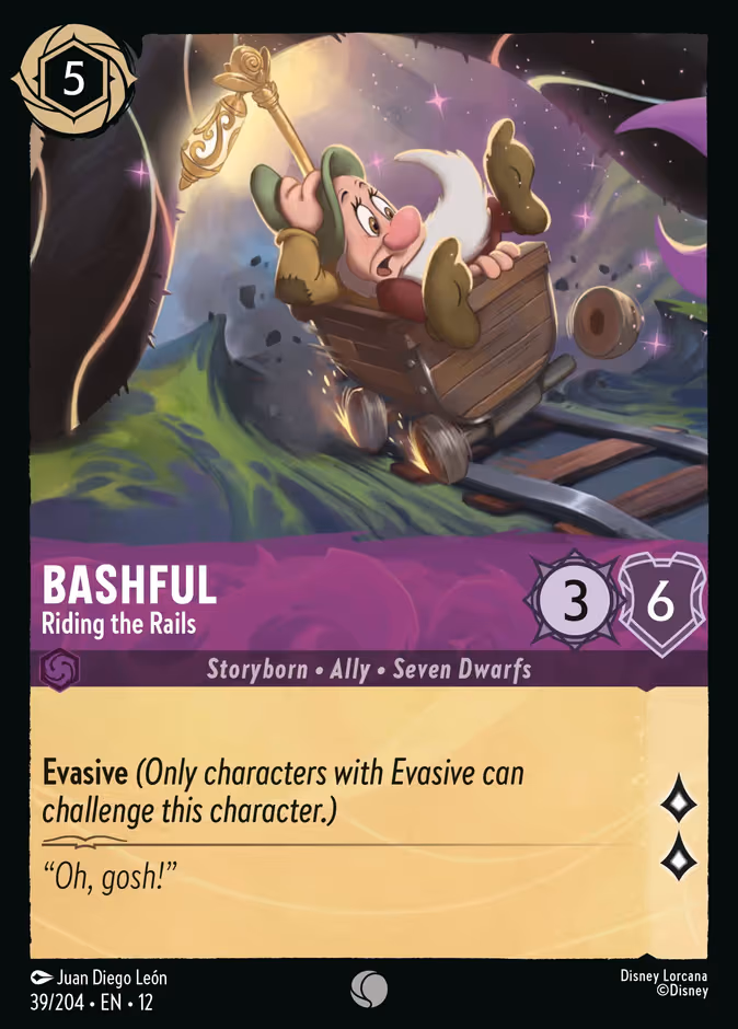 Bashful - Riding the Rails Lorcana card (39/204, Wilds Unknown)