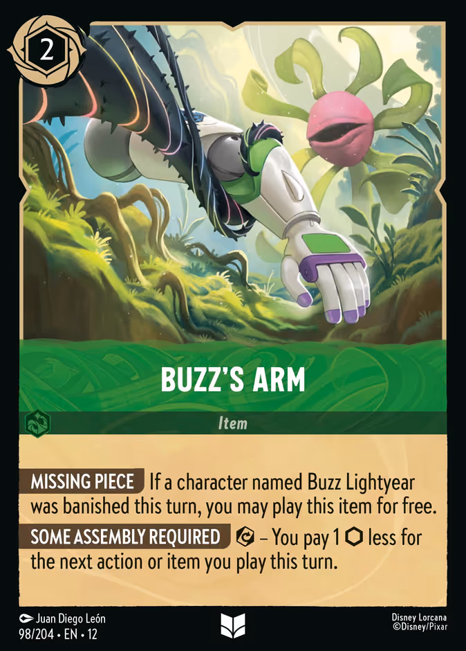 Buzz's Arm Lorcana card (98/204, Wilds Unknown)