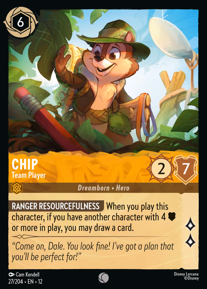 Chip - Team Player Lorcana card (27/204, Wilds Unknown)