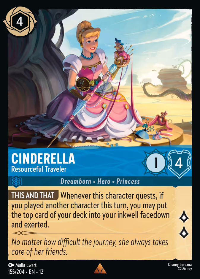 Cinderella - Resourceful Traveler Lorcana card (155/204, Wilds Unknown)