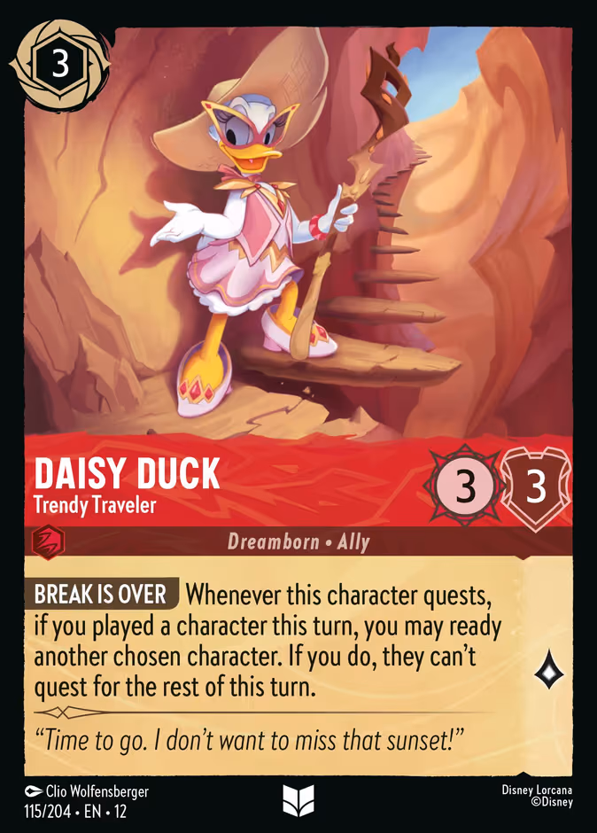 Daisy Duck - Trendy Traveler Lorcana card (115/204, Wilds Unknown)