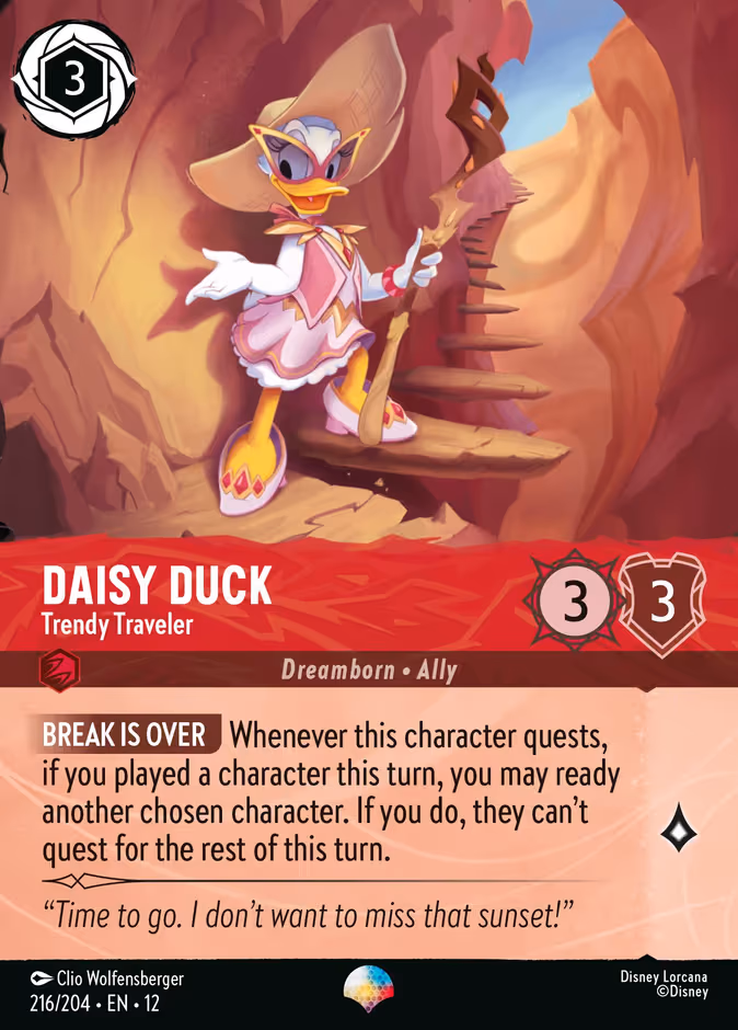 Daisy Duck - Trendy Traveler Lorcana card (216/204, Wilds Unknown)