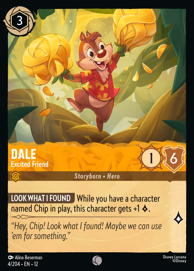 Dale - Excited Friend Lorcana card (4/204, Wilds Unknown)