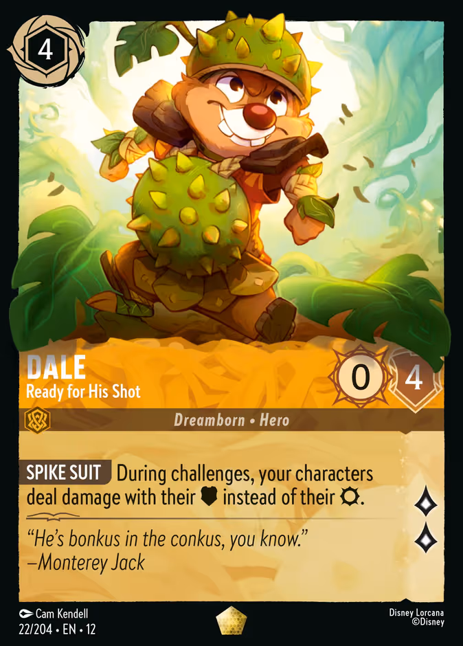 Dale - Ready for His Shot Lorcana card (22/204, Wilds Unknown)