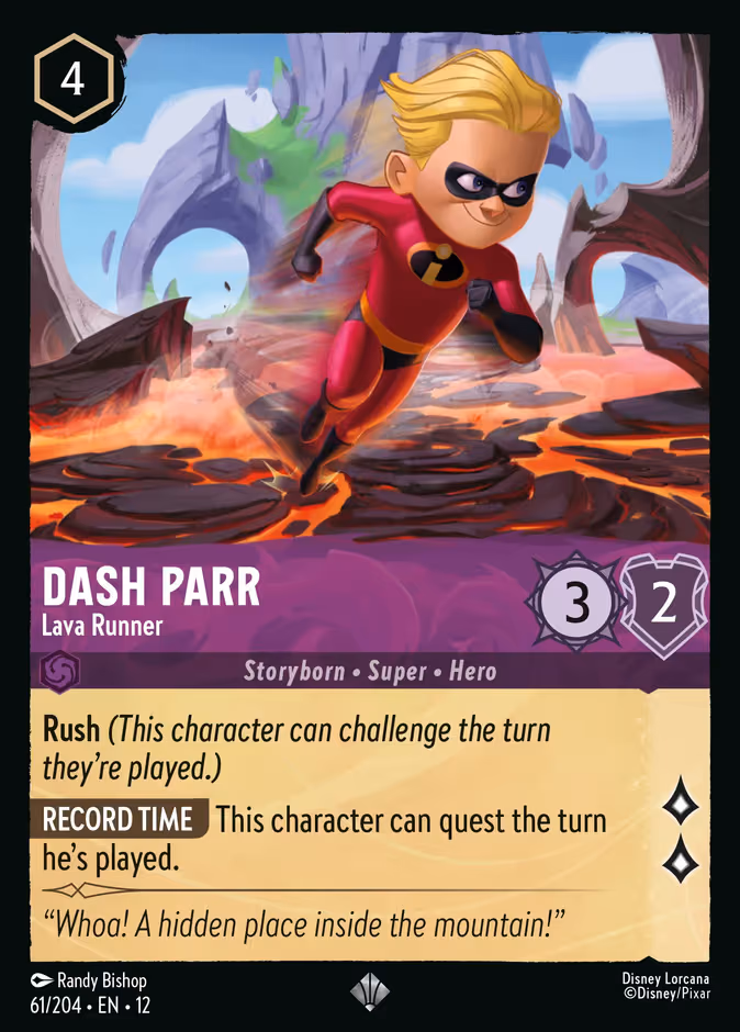 Dash Parr - Lava Runner Lorcana card (61/204, Wilds Unknown)