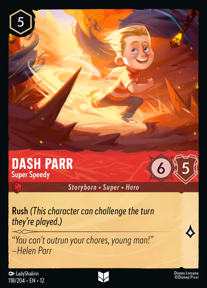 Dash Parr - Super Speedy Lorcana card (118/204, Wilds Unknown)