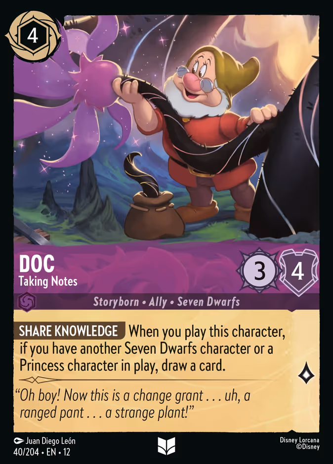 Doc - Taking Notes Lorcana card (40/204, Wilds Unknown)