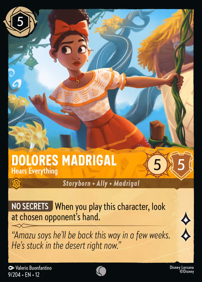 Dolores Madrigal - Hears Everything Lorcana card (9/204, Wilds Unknown)