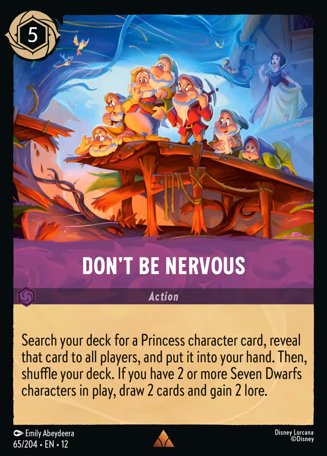 Don't Be Nervous Lorcana card (65/204, Wilds Unknown)