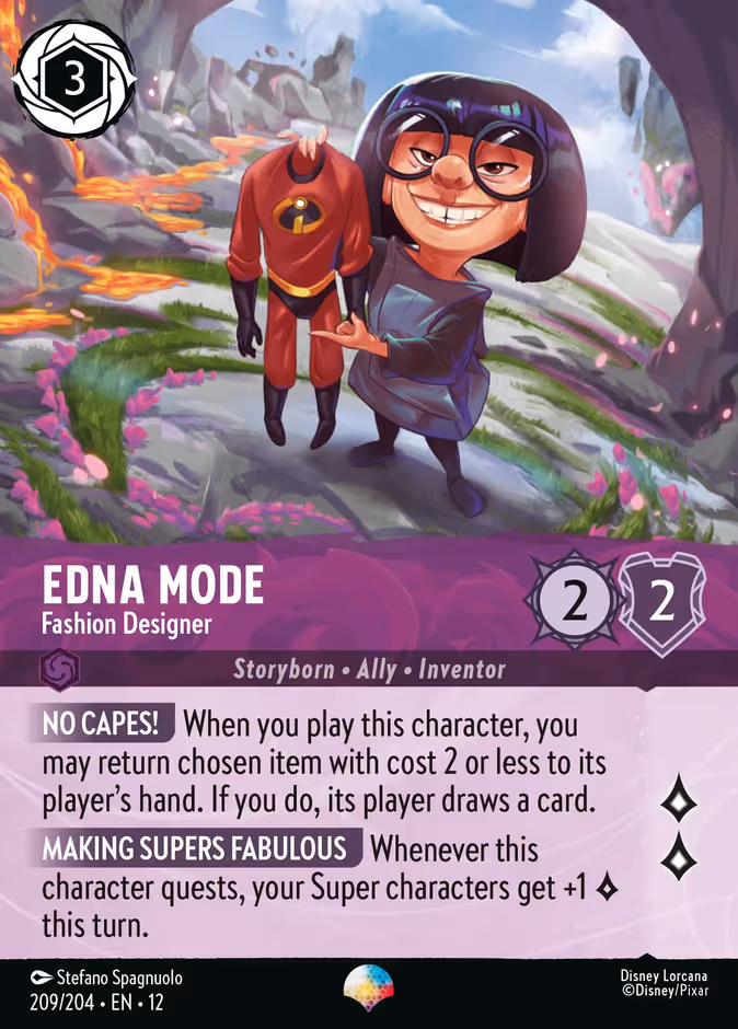 Edna Mode - Fashion Designer Lorcana card (209/204, Wilds Unknown)