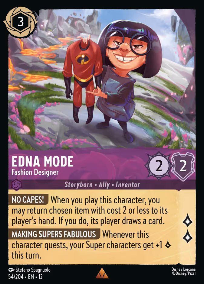 Edna Mode - Fashion Designer Lorcana card (54/204, Wilds Unknown)