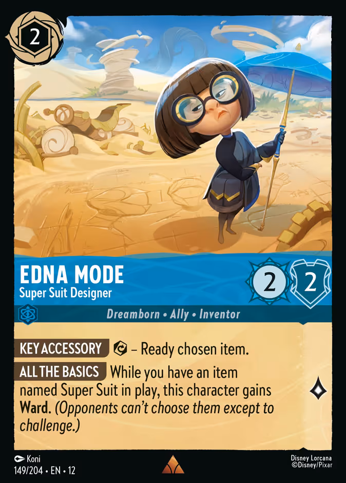 Edna Mode - Super Suit Designer Lorcana card (149/204, Wilds Unknown)