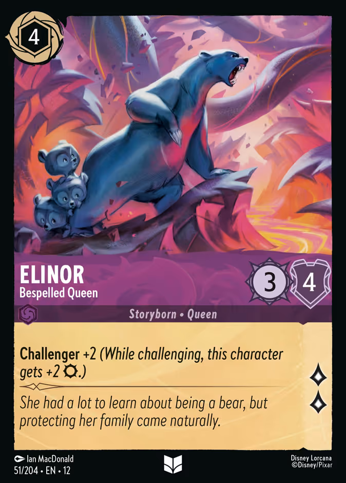 Elinor - Bespelled Queen Lorcana card (51/204, Wilds Unknown)