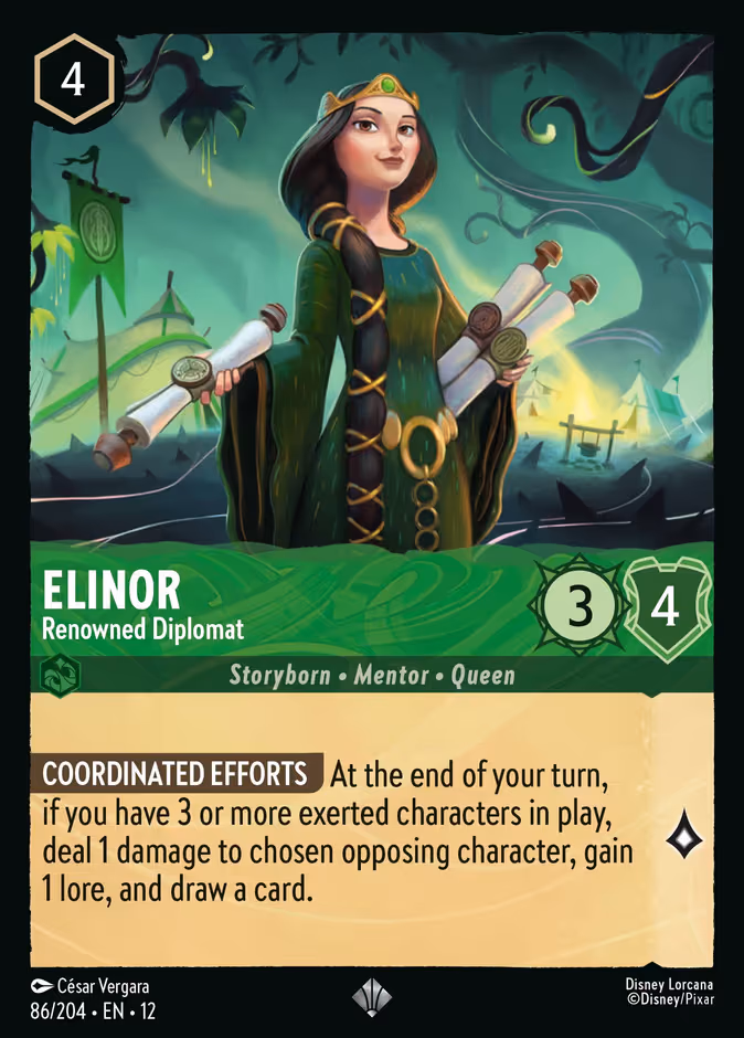 Elinor - Renowned Diplomat Lorcana card (86/204, Wilds Unknown)