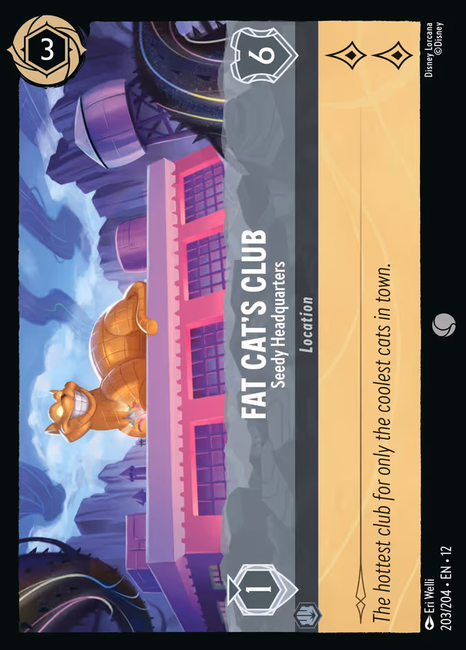 Fat Cat's Club - Seedy Headquarters Lorcana card (203/204, Wilds Unknown)