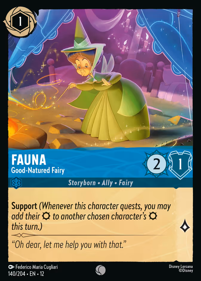 Fauna - Good-Natured Fairy Lorcana card (140/204, Wilds Unknown)