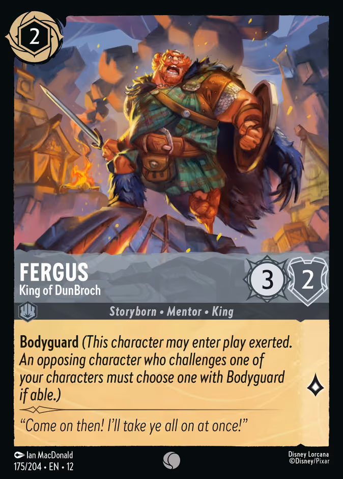 Fergus - King of DunBroch Lorcana card (175/204, Wilds Unknown)