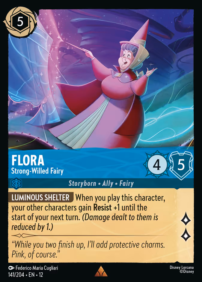 Flora - Strong-Willed Fairy Lorcana card (141/204, Wilds Unknown)