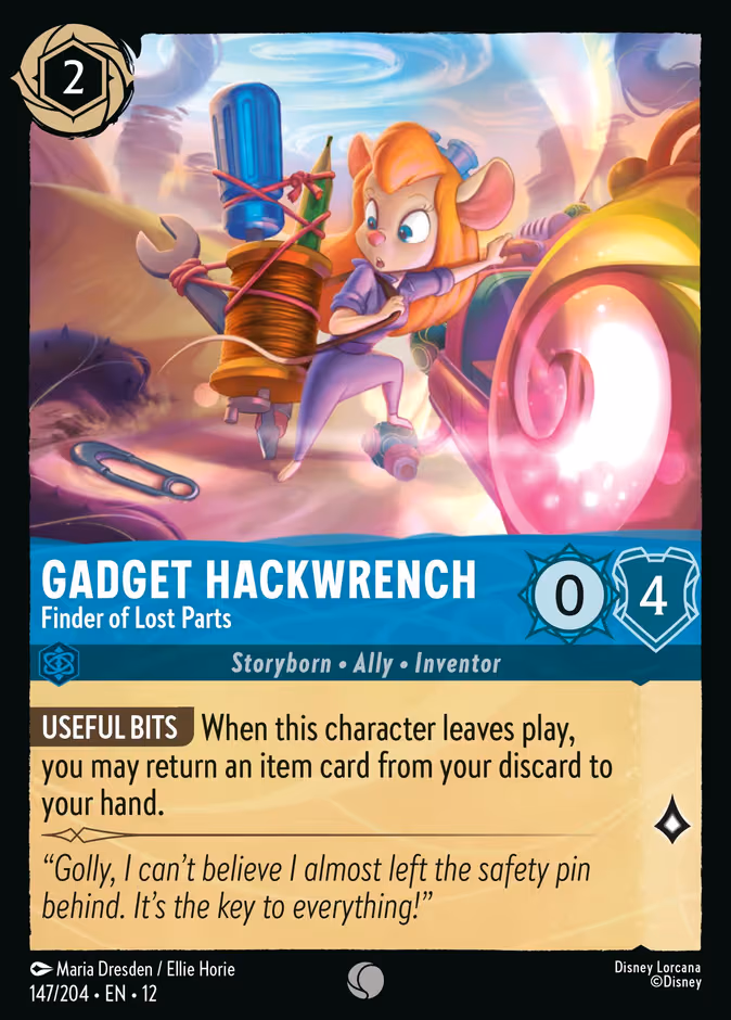 Gadget Hackwrench - Finder of Lost Parts Lorcana card (147/204, Wilds Unknown)