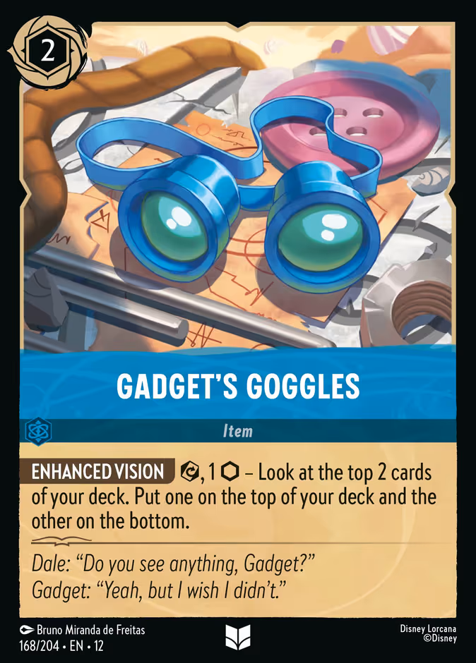 Gadget's Goggles Lorcana card (168/204, Wilds Unknown)