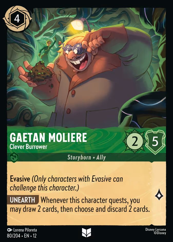 Gaetan Moliere - Clever Burrower Lorcana card (80/204, Wilds Unknown)