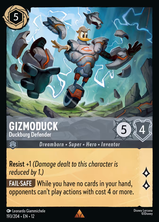 Gizmoduck - Duckburg Defender Lorcana card (193/204, Wilds Unknown)