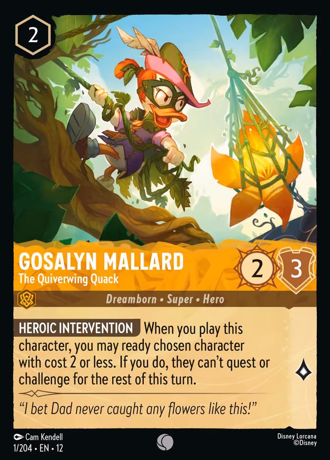 Gosalyn Mallard - The Quiverwing Quack Lorcana card (1/204, Wilds Unknown)