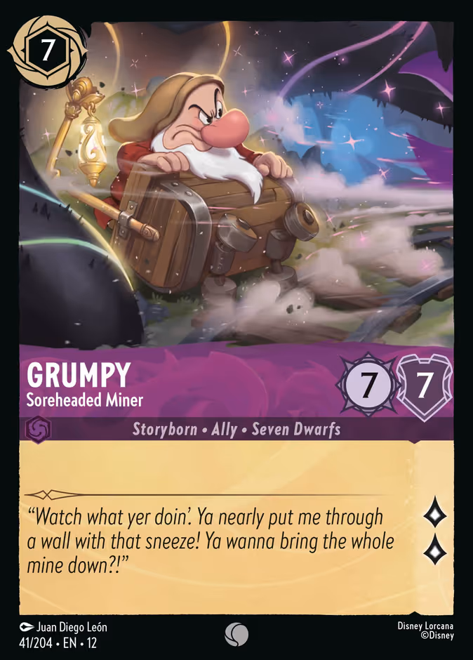 Grumpy - Soreheaded Miner Lorcana card (41/204, Wilds Unknown)