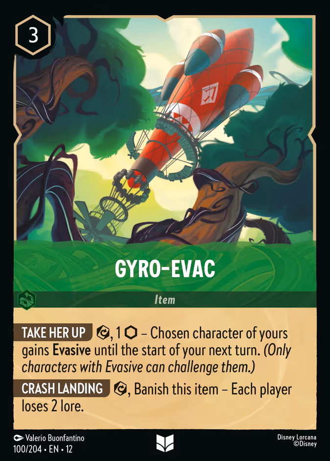 Gyro-Evac Lorcana card (100/204, Wilds Unknown)