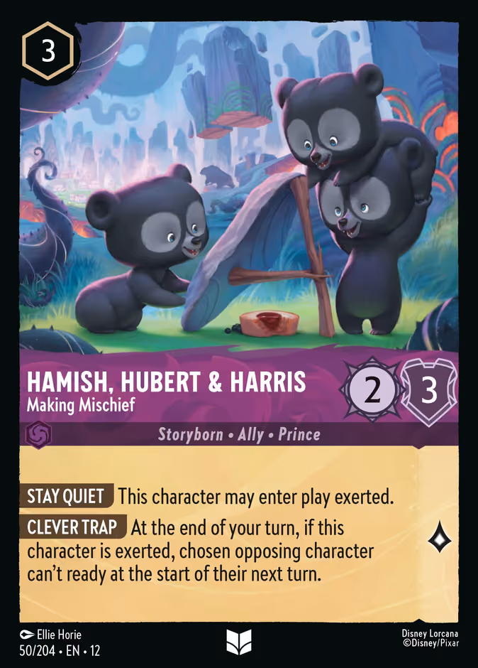 Hamish, Hubert & Harris - Making Mischief Lorcana card (50/204, Wilds Unknown)