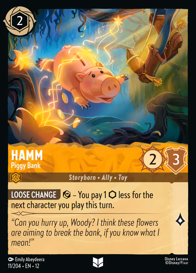 Hamm - Piggy Bank Lorcana card (11/204, Wilds Unknown)