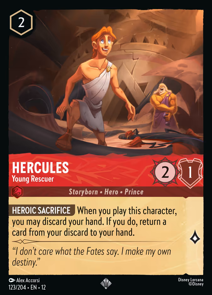 Hercules - Young Rescuer Lorcana card (123/204, Wilds Unknown)
